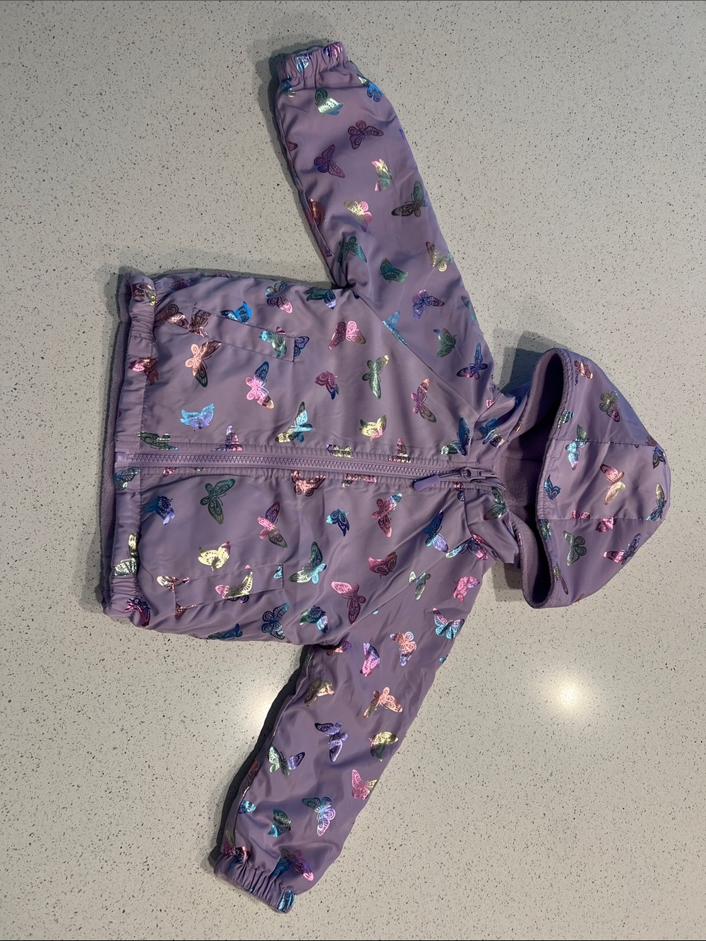 5/$35 NWOT Purple Butterfly Hooded Jacket (never used) 18 months old baby girl